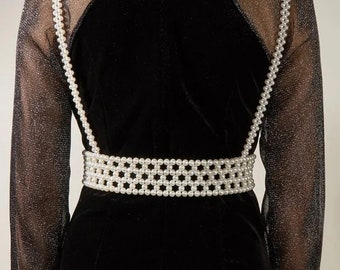 Unique pearl bra body chain pearl vest, Designed Pearl Body Suit   pearl necklace suit body jewelry FREE SHIPPING