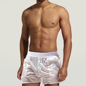 Cristallo - Lounge Shorts Men's sheer see-through Shorts in light blue mesh