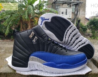 black blue jordan 12