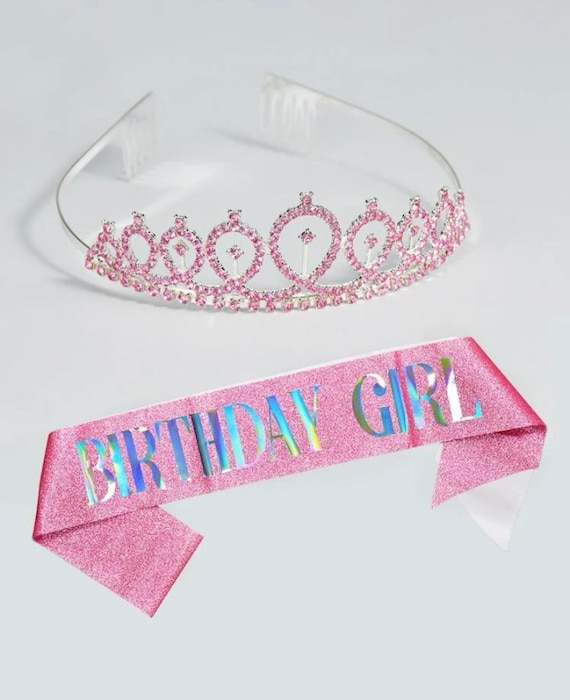 Birthday Tiara & Sash Set Birthday Girl Birthday Queen Etsy