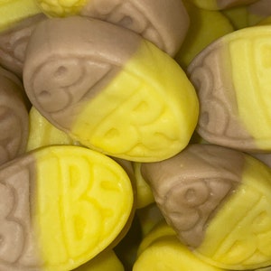 Bubs Mini Banana Caramel Gummy Candy 8oz bag-Vegan Candy, Swede, Gummy Candy