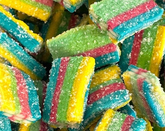 Gummy Rainbow Candy Bricks - Bonbons gélifiés, Bonbons britanniques, Coffret cadeau, Gâterie sucrée, Cadeau d’anniversaire, Fête des pères, Cadeau de fin d’études, Graduation