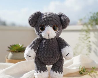 Kitten Crochet Pattern PDF  Cat Amigurumi Tutorial  DIY Plush Kitten Toy  Beginner Friendly