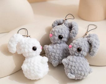 No Sew Bunny Rabbit Keychain Crochet Pattern PDF  Amigurumi Tutorial  Plush Easter  Beginner Friendly