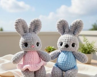 Bunny Crochet Pattern PDF Amigurumi Bunny Tutorial  Stuffed Rabbit Plush Toy  Easter Gift Beginner Friendly