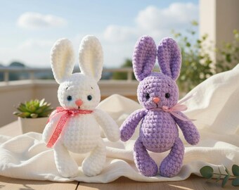 Bunny Crochet Pattern PDF Amigurumi Rabbit Tutorial  Bunny Plush Toy Beginner Friendly DIY