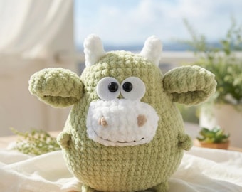 No Sew Cow Calf Crochet Pattern PDF  Amigurumi Farm Animal Plush  Bull Cow Baby Toy Beginner Tutorial