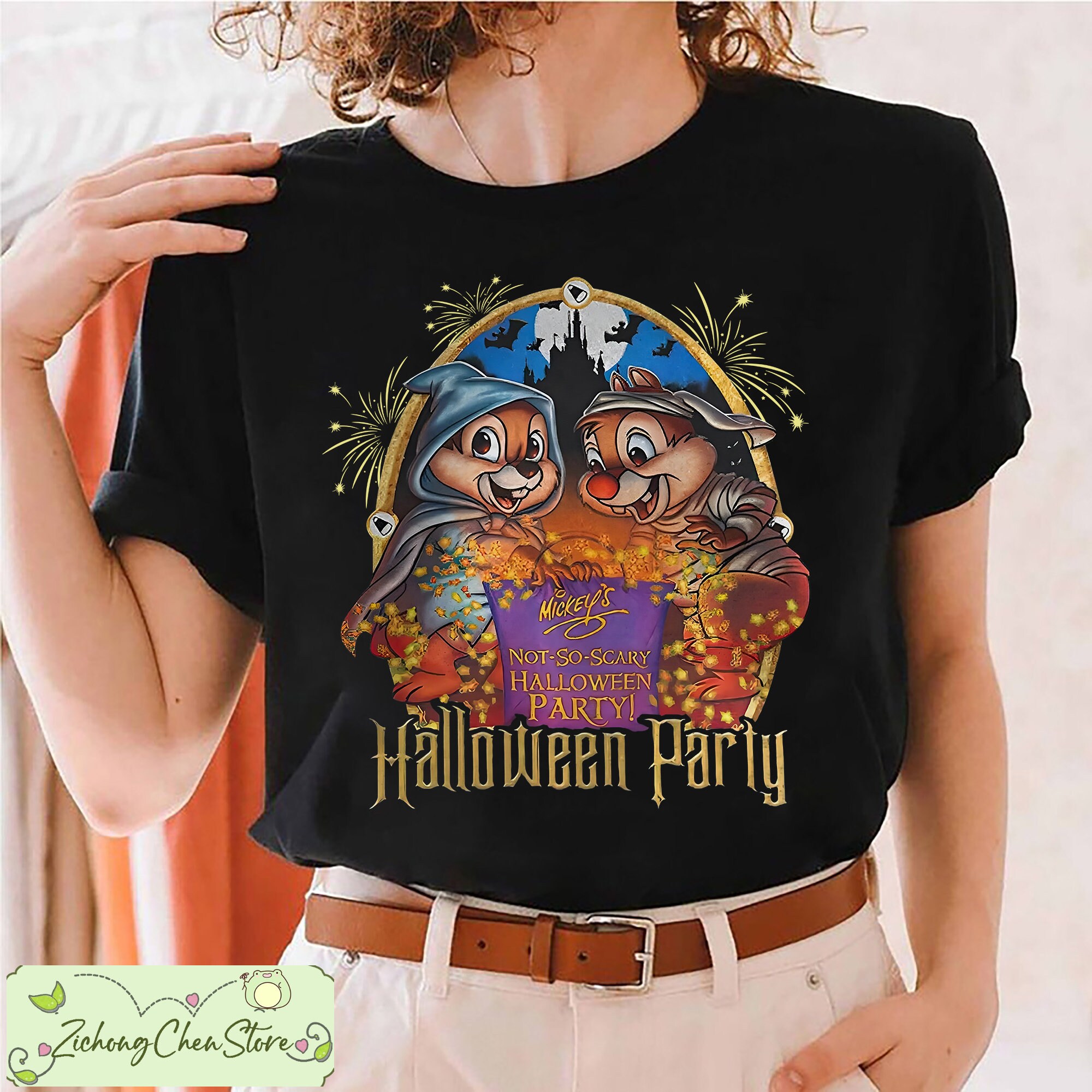 Discover Halloween Chip Dale Halloween Pas Si Effrayante De Mickey T-Shirts Familiaux Assortis