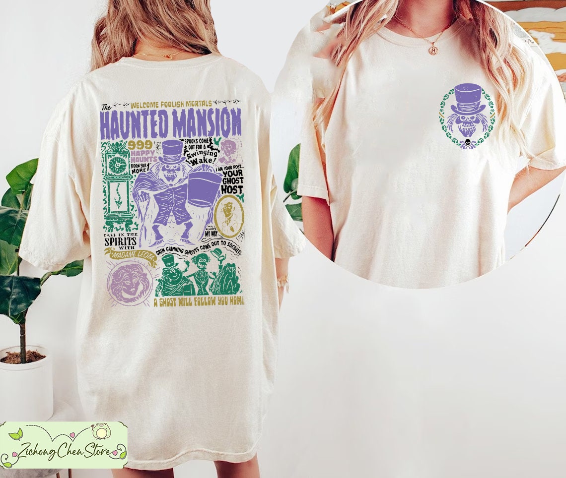 Discover Two-Sided Disneyland Haunted Mansion tanks, Retro Hitchiking Ghosts tank top