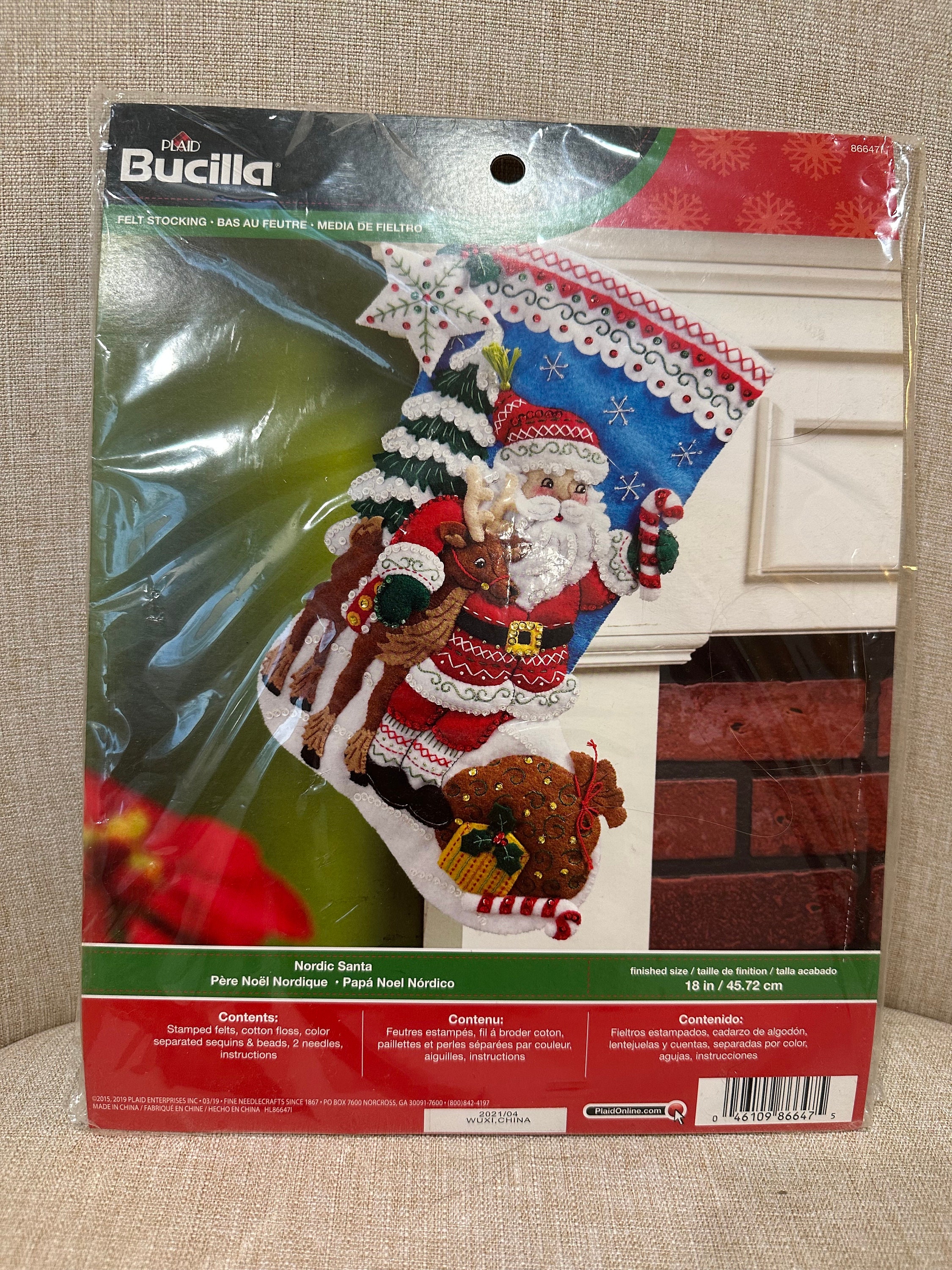 DIY Bucilla Nordic Snowman Snow Shoes Country Christmas Felt Stocking Kit  86817 