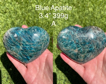 You Choose! Blue Apatite Crystal Heart US Seller