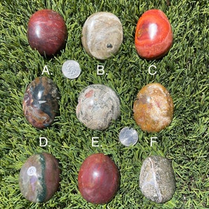 Large Orbital Ocean Jasper Palm Stone Gallet to Choose From US Seller