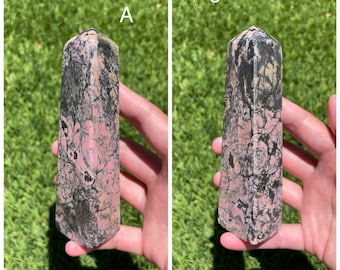 Rhodonite Tower Point Obelisk to Choose From US Seller