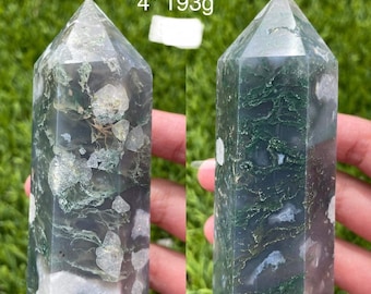 You Choose! Green Moss Agate Tower Obelisk Point US Seller