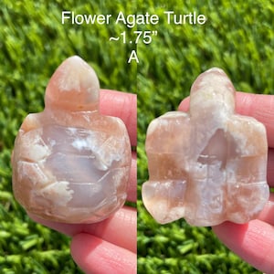 Flower Agate Turtle Carving to Choose From US Seller