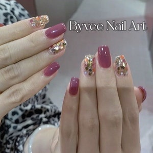 Personalized Rosey Pink Nude Korean Glitters Mix and Match Square Press