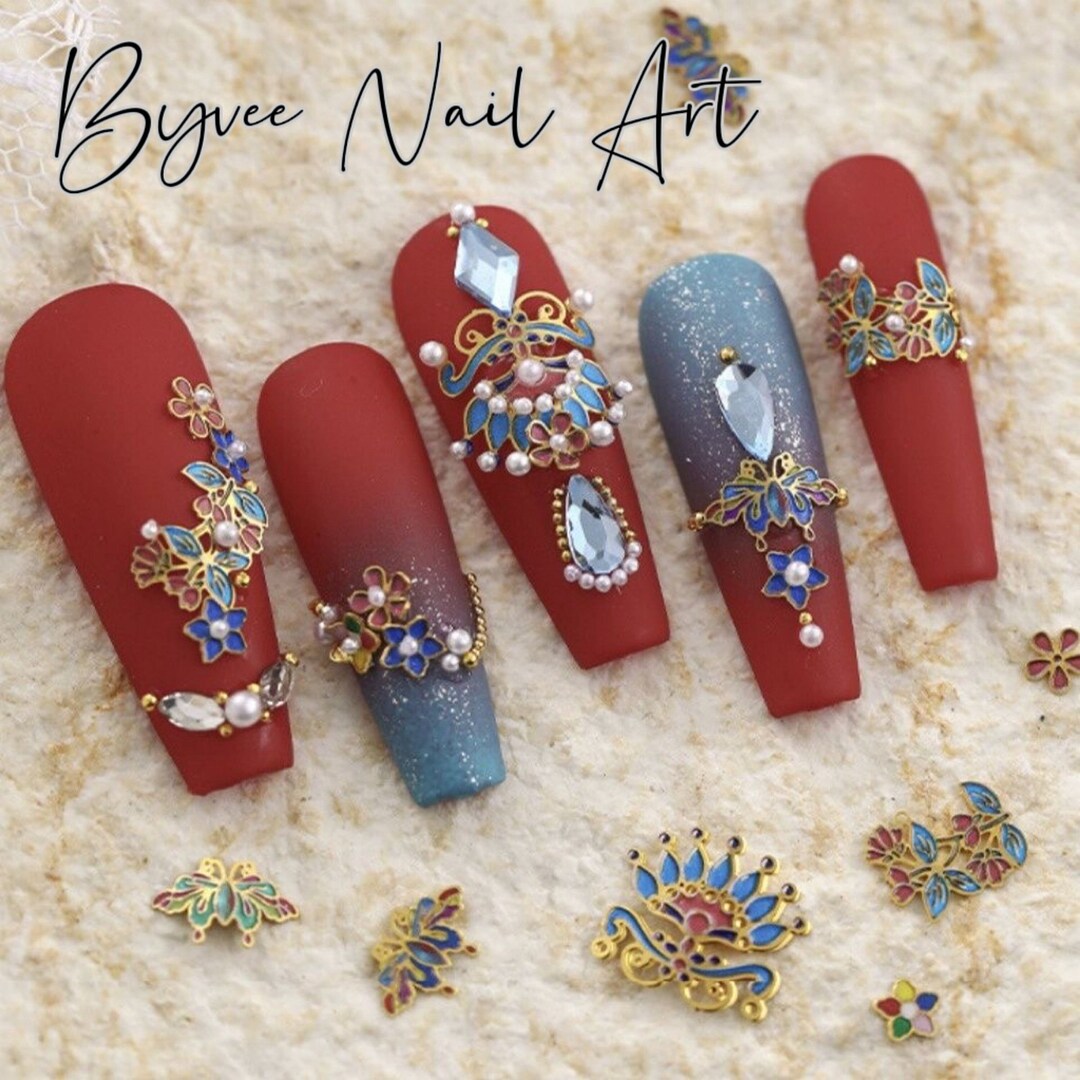 Handmade Chinese Wedding Bridal Rhinestone Phoneix Crown Nails ...