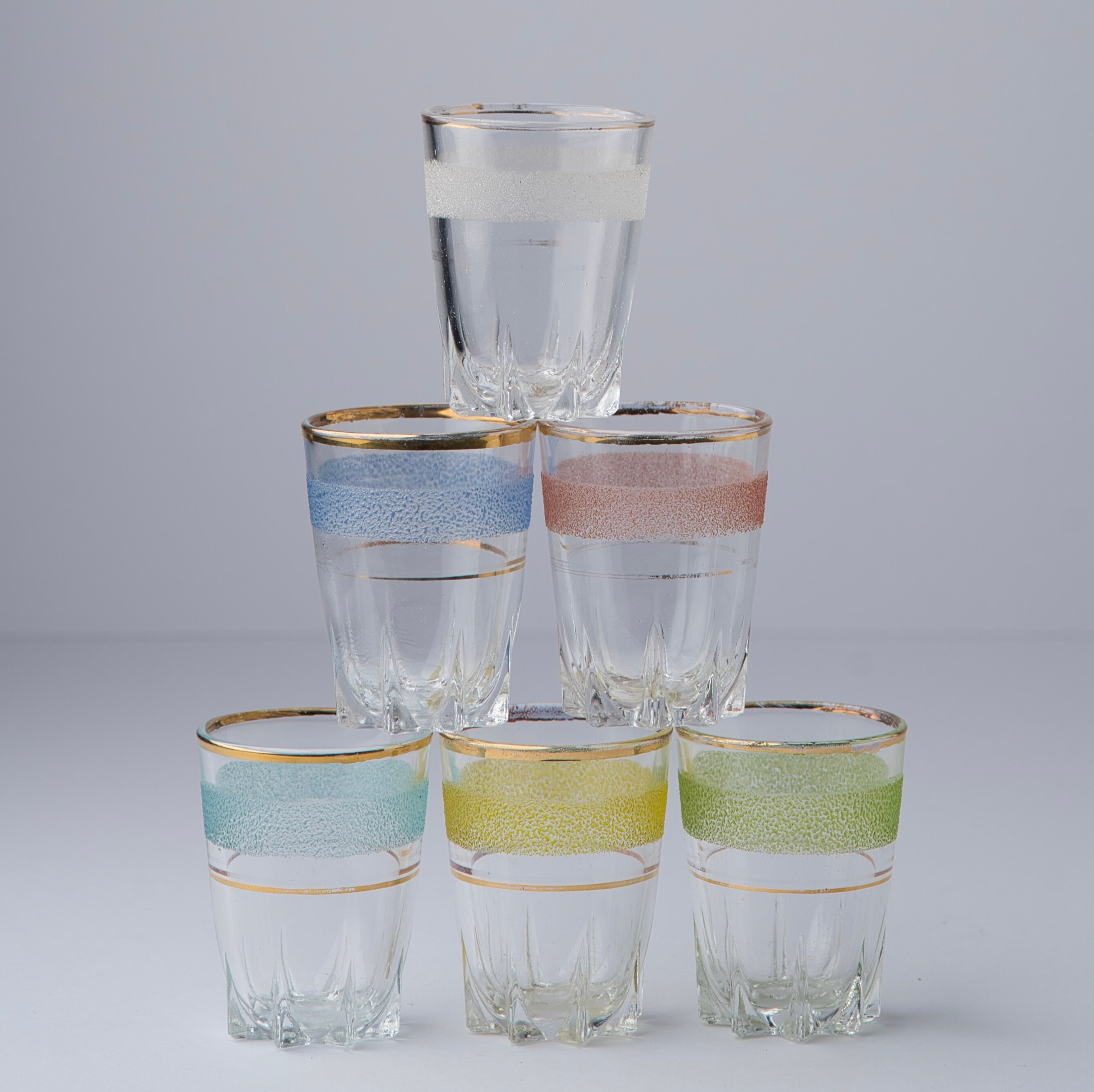 Vintage Set of Six Shot Glasses Etsy