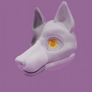 3d toony wolf head model