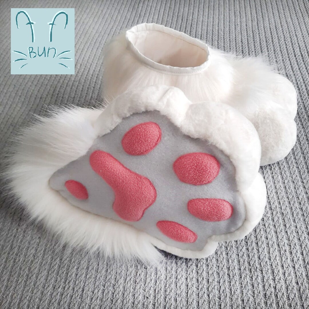 White Furry Feet Paws. White Puffy and Fluffy Fur Paw Feet Etsy