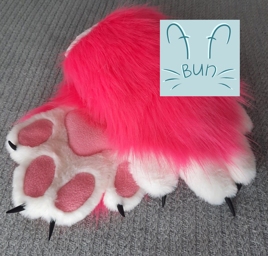 Hot Pink Animal Paws With Pink Pads and Claws Puffy Cosplay Etsy