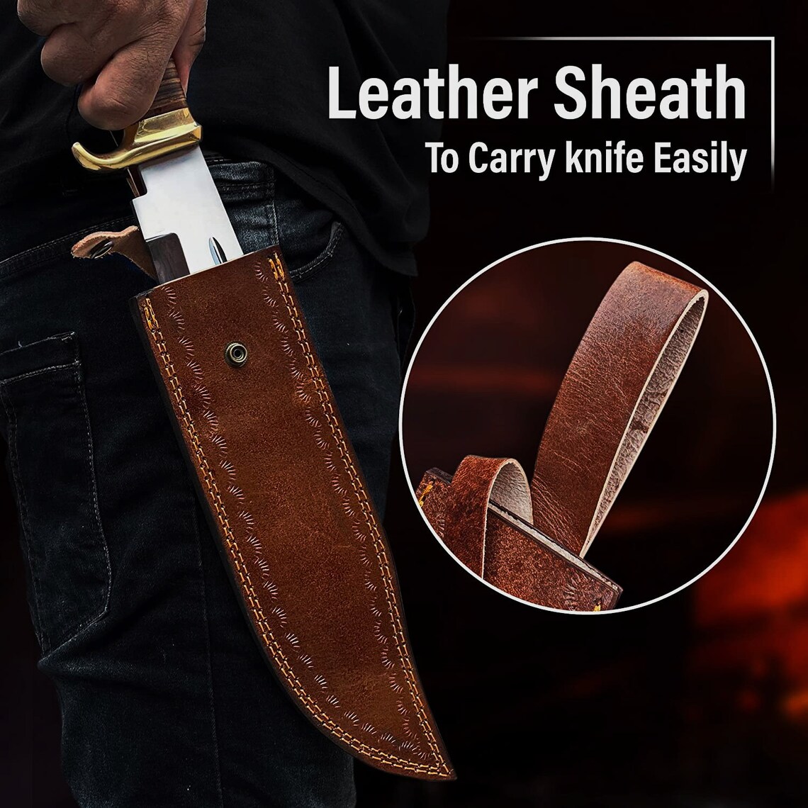 Vikings Norseman Custom Carbon Steel D2 Hunting Bowie Knife