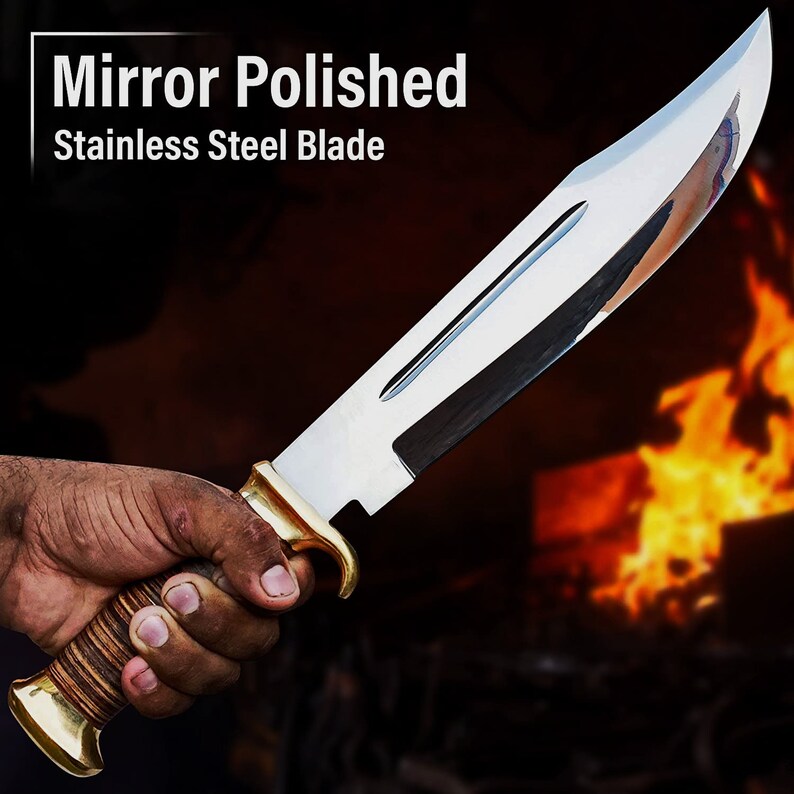 Vikings Norseman Custom Carbon Steel D2 Hunting Bowie Etsy