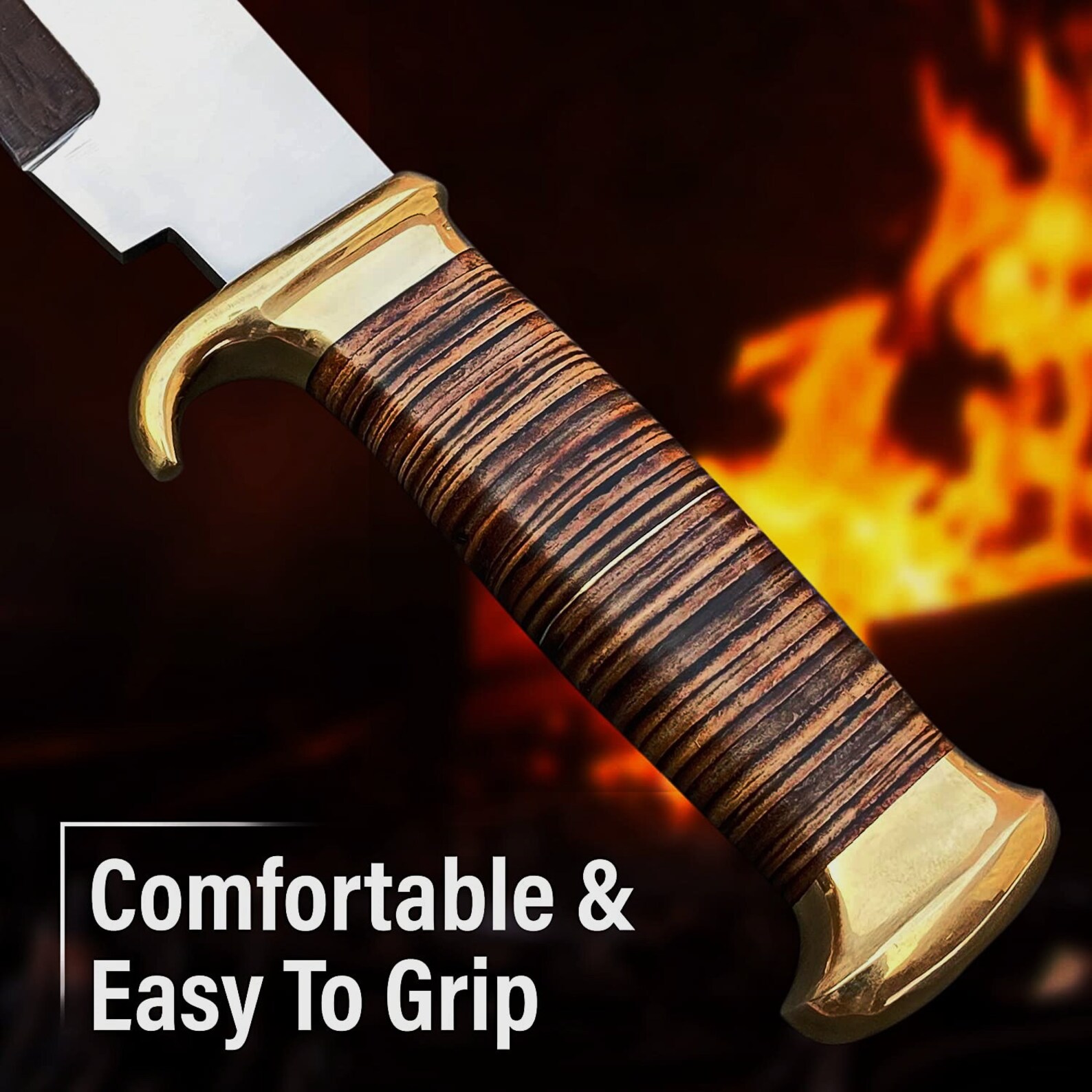 Vikings Norseman Custom Carbon Steel D2 Hunting Bowie Knife