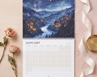 ACOTAR 2027 Wall Calendar - Original Watercolor Art of Velaris and the Night Court
