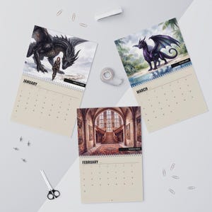 Fourth Wing 2027 Wall Calendar - Original Watercolor Art for Book Lovers image 3