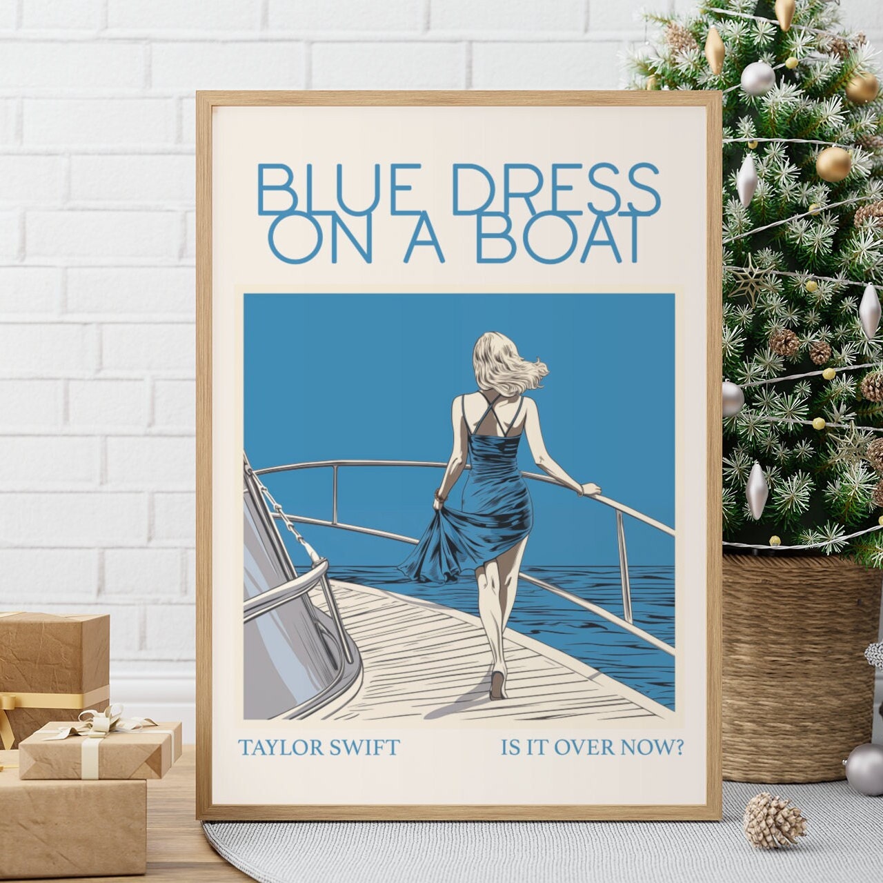 blue dress on a boat taylor