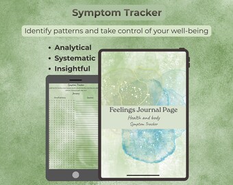 Symptom Tracker Health and Body Monthly Log Medical Journal Chronic Illness GoodNotes Printable Digital