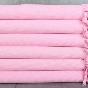 Personalized Gifts, Stonewashed Chevron Blanket, Bridesmaid Gifts, 69x87 Inches Pink Cotton Blanket, Decorative Blanket, Handmade Gift,