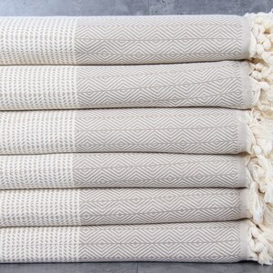 Turkish Bedspread, Turkish Blanket, Beige Diamond Bedcover, 71x79 Inches Sofa Cover, Wholesale Bedcover, Pilates Bedspread, Beach Bedspread