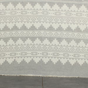 Kilim Throw, Wedding Favors, Turkish Blanket, Bridal Shower Gift, 79x91 Inches Dark Gray Cotton Throw, Best Friend Gift Ideas,