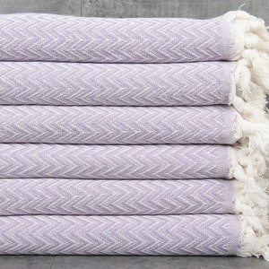 Large Towel, Home Decor Blanket, Lilac Chevron Throw, 63x75 Inches Wedding Gift Blanket, Organic Throw, Bedding Throw, Couch Throw,