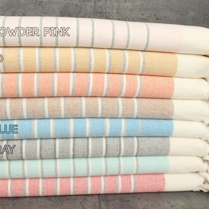 Striped Terry Tea Towel, Personalized Gift, Turkish Towel Hand Towel, 18&quot;x36&quot; Cotton Dish Towel, Monogram Hand Towel, Spa Towel,