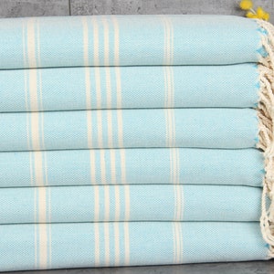 Personalized Turkish Towel, Personalized Gift Box Towel, Turquoise Towel, Striped Towel, 67x40 Inches Bridesmaid Bachelorette Gift,