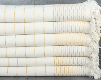 Turkish Blanket, Cappadocia Design Throw, Tablecloth, 91x97 Inches Mustard Cotton Throw, Bridesmaid Gifts, King Size Bedspread,