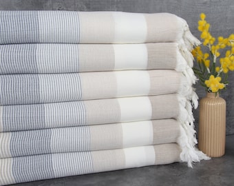 Turkish Beach Towel, Wedding Gift Towels, Striped Peshtemal, 40x63 Inches Bridal Shower Towel, Camping Towel, Fouta Towel,