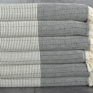Hochzeitsgastgeschenke, personalisierte Decke, Diamant-Decke, 71x79 Zoll schwarze Baumwolldecke, türkische Decke, Mutter des Bräutigams Geschenk,