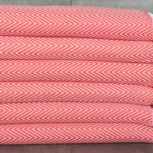 79x95 Inches Vermilion Cotton Blanket, Custom Wedding Gifts, Chevron Blanket, Bridesmaid Gifts, Turkish Blanket, Valentines Day Gift,