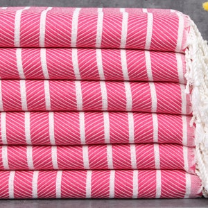 Custom Beach Towel, Personalized Fuchsia Herringbone Towel, Organic Towel 40x71 Inches Bamboo Towel, custom towel beach, Sauna Towel,