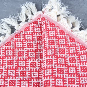 Turkish Bath Towel, Personalized Towel, Diamond Peshtemal, 40x71 Inches Turkish Towel for Beach, Red Gym Towel, Gift Peshtemal, image 4