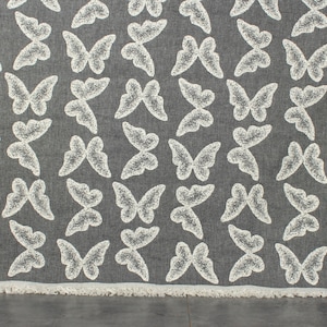 Turkish Blanket, Butterfly Pattern Blanket, Bachelorette Gifts, Decorative Blanket, 79x95 Inches Black Cotton Blanket, Wedding Gifts,
