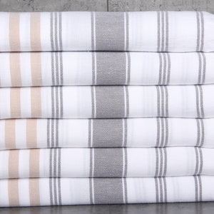 Türkisches Strandtuch Personalisiert, Personalisierte Strandtuch, Beige-Dunkelgrau Handtuch, Gestreiftes Handtuch, 40x71 Zoll Brautjungfer Geschenke Box Handtuch,
