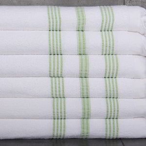 Personalized Kitchen Towel, Cotton Woven Dish Towel, Pistachio Green Towel, Striped Towel, terry Towel, 18x40 Inches Personalized Gifts,