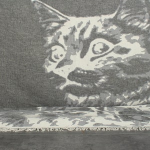 Bridesmaid Gifts, Cat Design Throw, Personalized Gifts, 79x95 Inches Black Cotton Throw, Personalized Blanket, Christmas Gift,