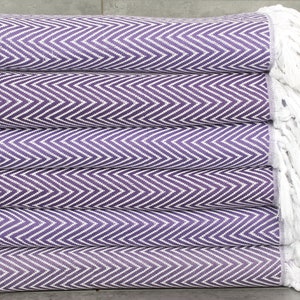 Chevron Throw, Bachelorette Party Favors, 79x95 Inches Purple Cotton Throw, Throw Blanket, Turkish Blanket, Bachelorette Favor,