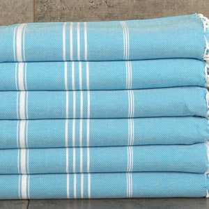 63x87 Inches Royal Blue Cotton Blanket, Bachelorette Party Favors, Personalized Blanket, Striped Blanket, Wedding Favors, Bachelorette Gift,